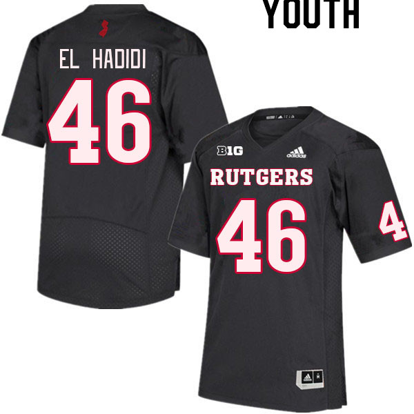 Youth #46 Sammy El Hadidi Rutgers Scarlet Knights College Football Jerseys Stitched Sale-Black - Click Image to Close